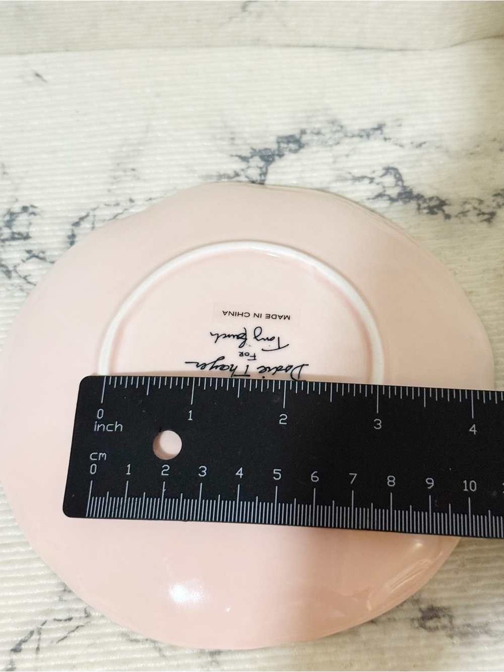 Tory Burch x Dodie Thayer Pink Lettuce Ware Jewelry Trinket Dish / Small Plate - Picture 7 of 7